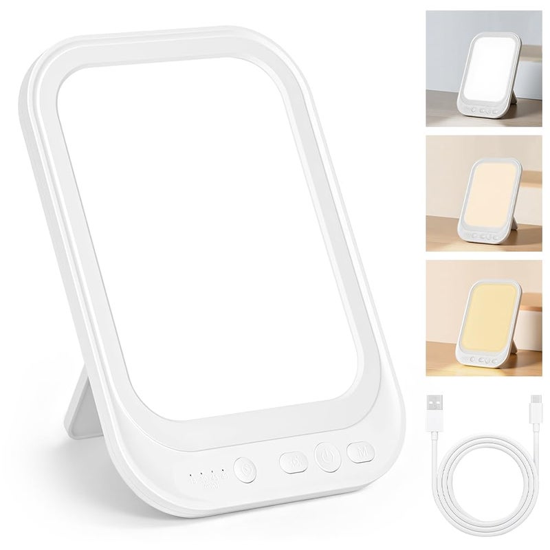 AOGOE SAD Lamp for Seasonal Affective Disorder, SAD Therapy Lamp, 10000 Lux Light Therapy with 3 Color Temperature, 4 Timer, UV-Free Natural Sunlight Lamp for Office Desk Home Sleep